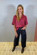 J.HOFFMAN'S Merlot Luxe Suede Top