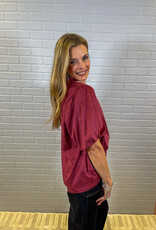 J.HOFFMAN'S Merlot Luxe Suede Top