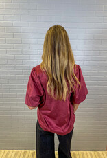 J.HOFFMAN'S Merlot Luxe Suede Top