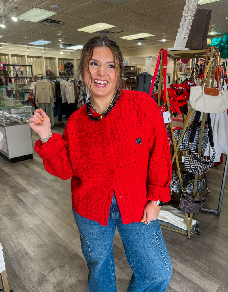 J.HOFFMAN'S Daigoji Cardigan in Rouge
