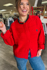 J.HOFFMAN'S Daigoji Cardigan in Rouge