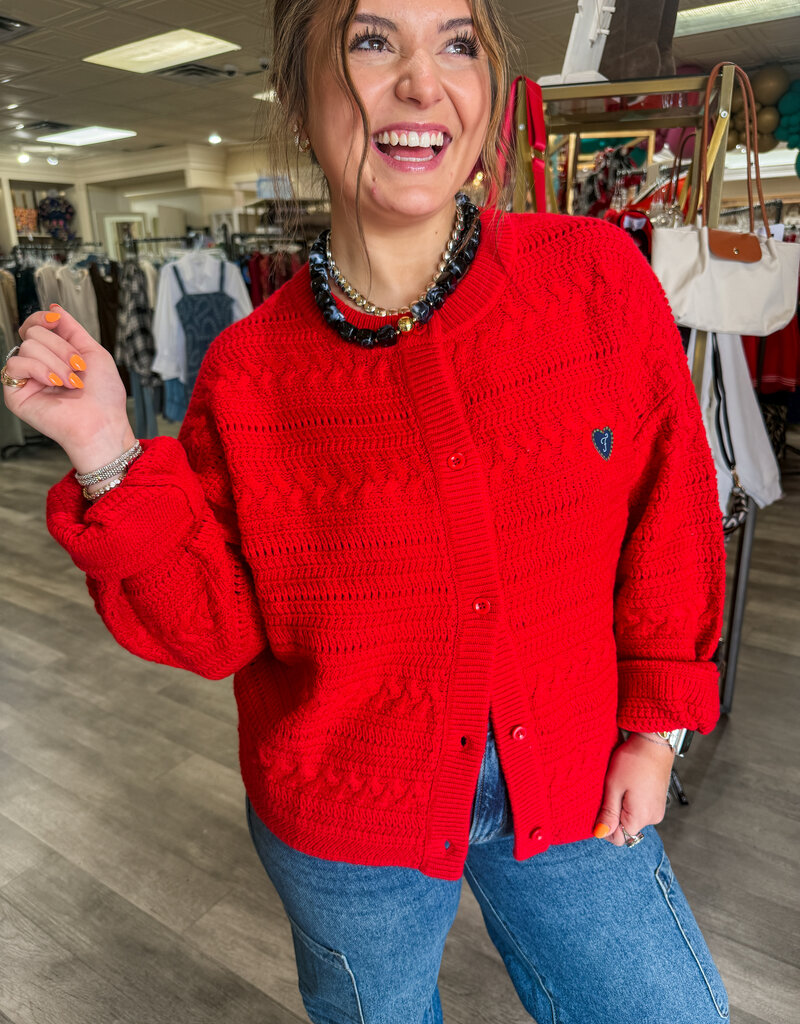 J.HOFFMAN'S Daigoji Cardigan in Rouge