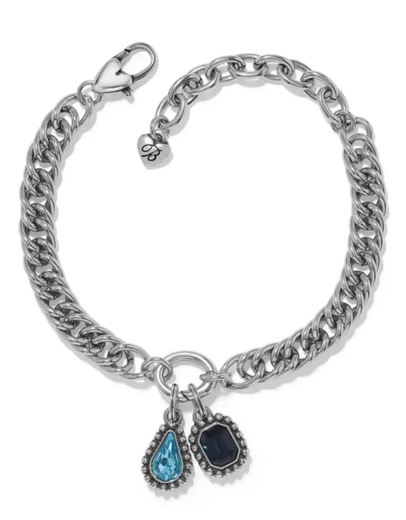 Twinkle Luxe Charm Link Bracelet in Blue
