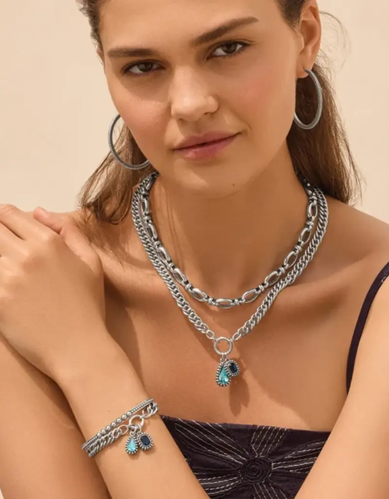 Twinkle Luxe Charm Link Bracelet in Blue