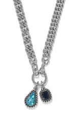 Twinkle Luxe Charm Link Necklace in Blue