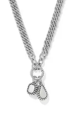 Twinkle Luxe Charm Link Necklace in Blue