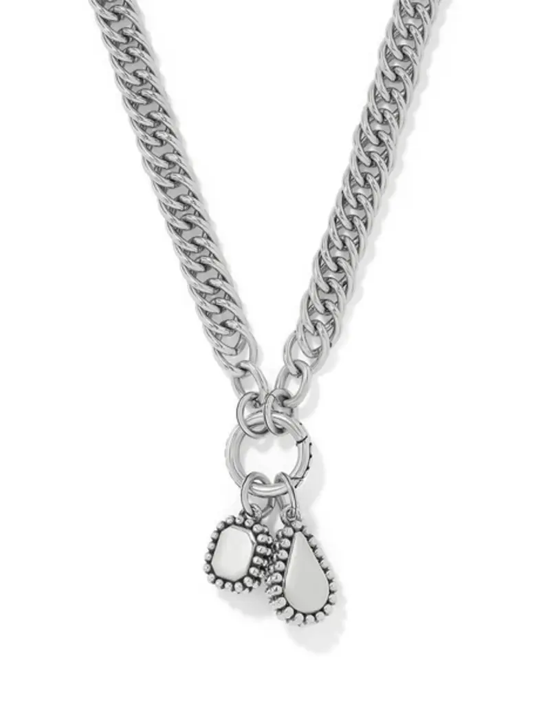 Twinkle Luxe Charm Link Necklace in Blue
