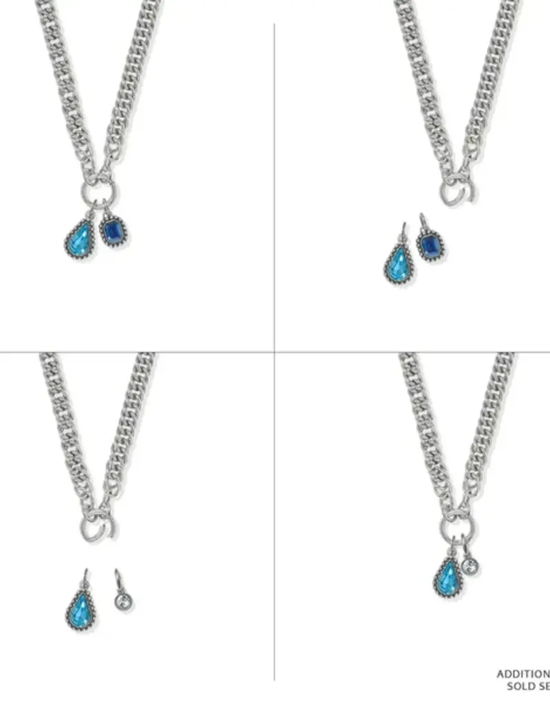 Twinkle Luxe Charm Link Necklace in Blue