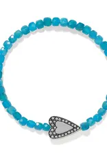 Love Messages Be Bold Teal Stretch Bracelet