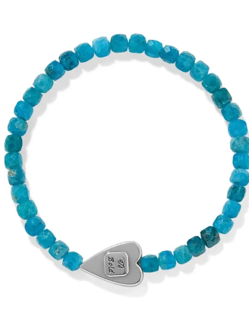 Love Messages Be Bold Teal Stretch Bracelet