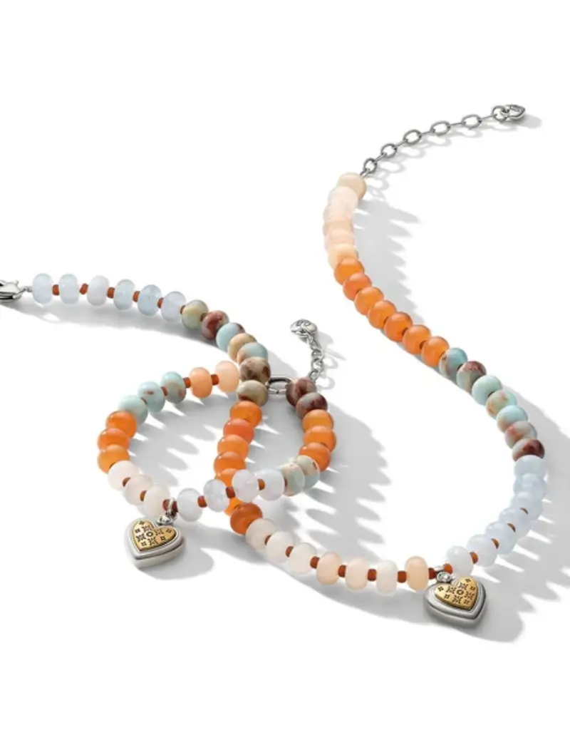 Mosaic Two Tone Heart Beaded Bracelet