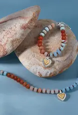 Mosaic Two Tone Heart Beaded Bracelet