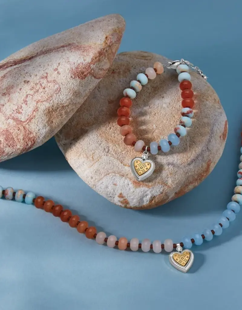 Mosaic Two Tone Heart Beaded Bracelet