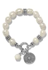Token Pearl Charm Stretch Bracelet