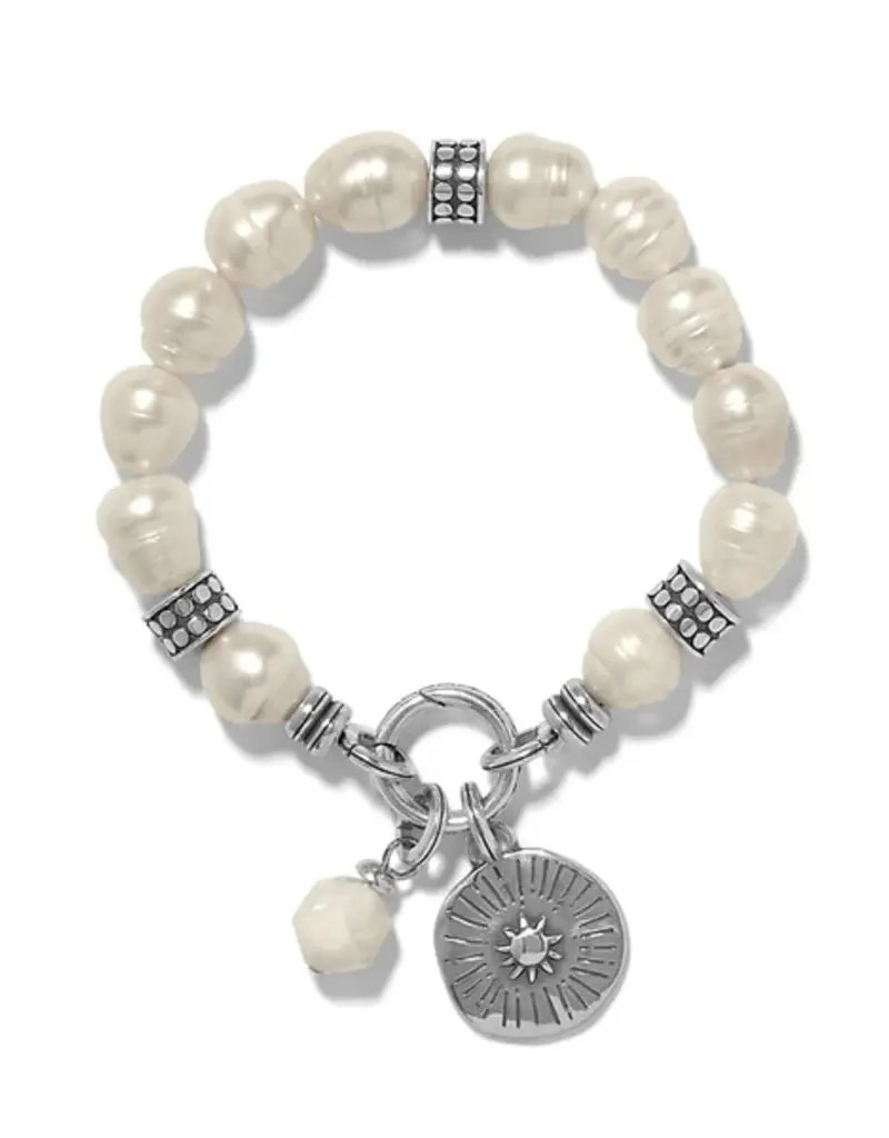 Token Pearl Charm Stretch Bracelet