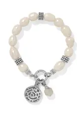 Token Pearl Charm Stretch Bracelet