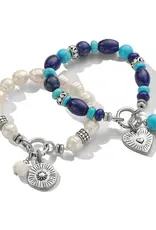 Token Pearl Charm Stretch Bracelet