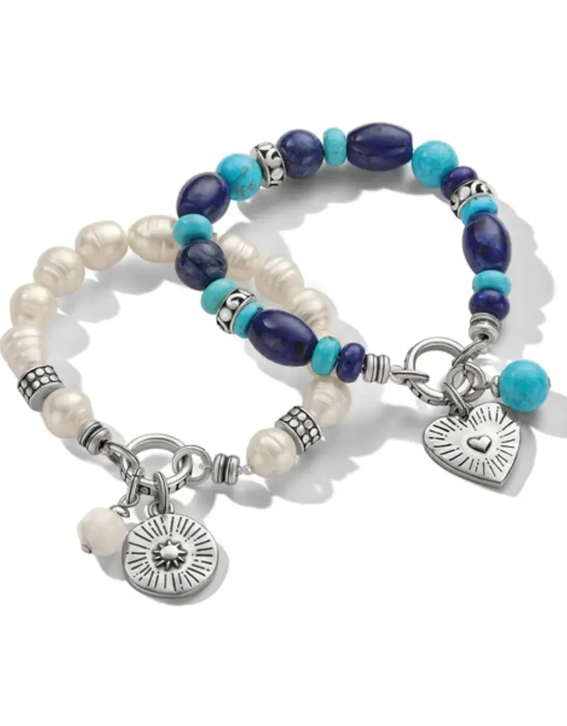 Token Pearl Charm Stretch Bracelet