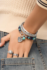 Token Lapis & Turquoise Charm Stretch Bracelet