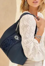Selene Embroidered Shoulderbag in Midnight