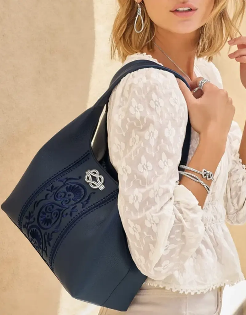 Selene Embroidered Shoulderbag in Midnight