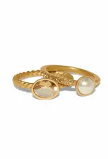 Trust Your Journey Double Pearl Ring