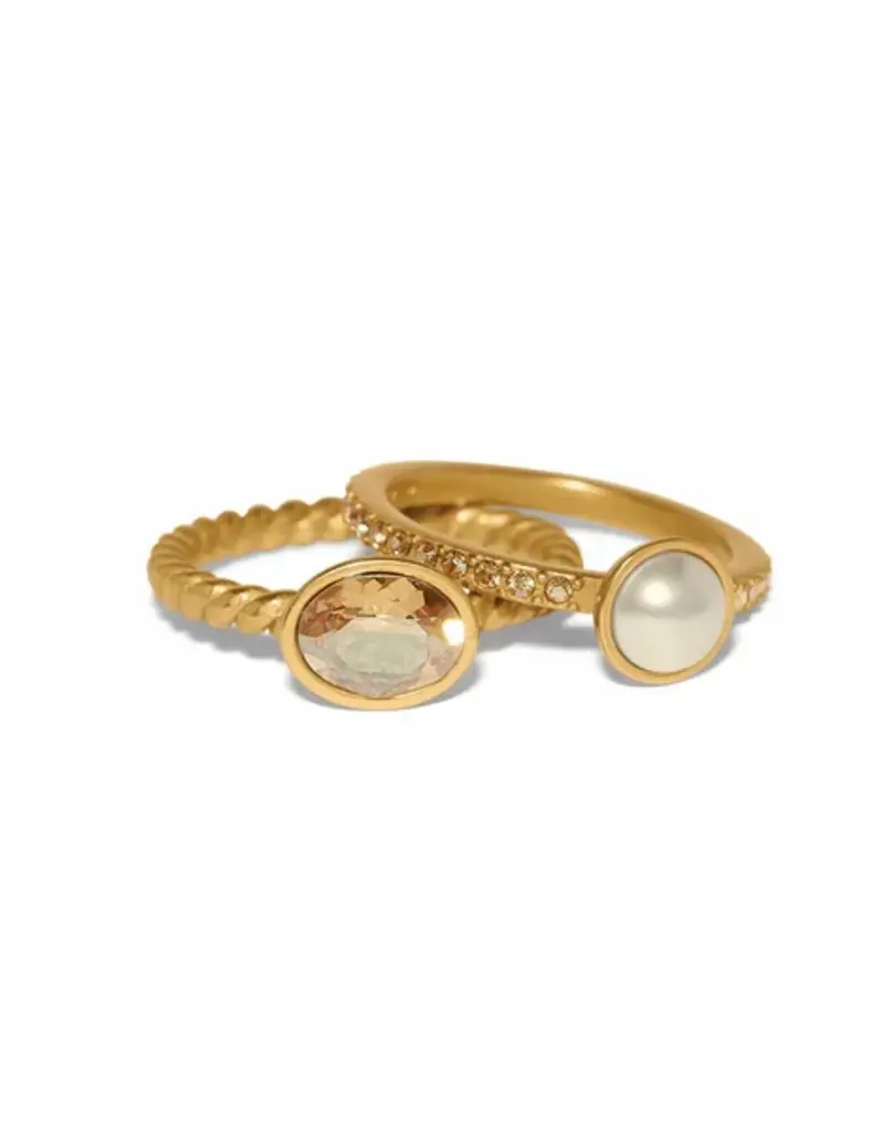 Trust Your Journey Double Pearl Ring