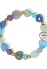 One Heart Multi Heart Beaded Stretch Bracelet