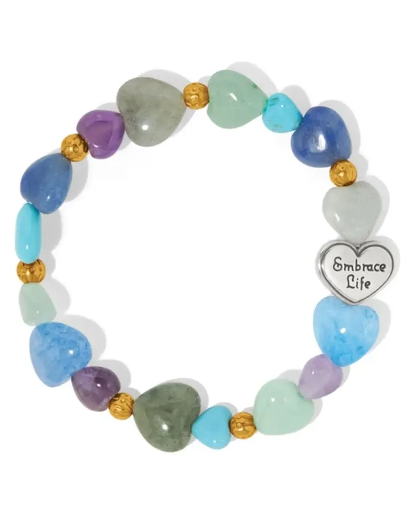 One Heart Multi Heart Beaded Stretch Bracelet