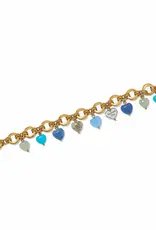 One Heart Multi Heart Beaded Link Bracelet