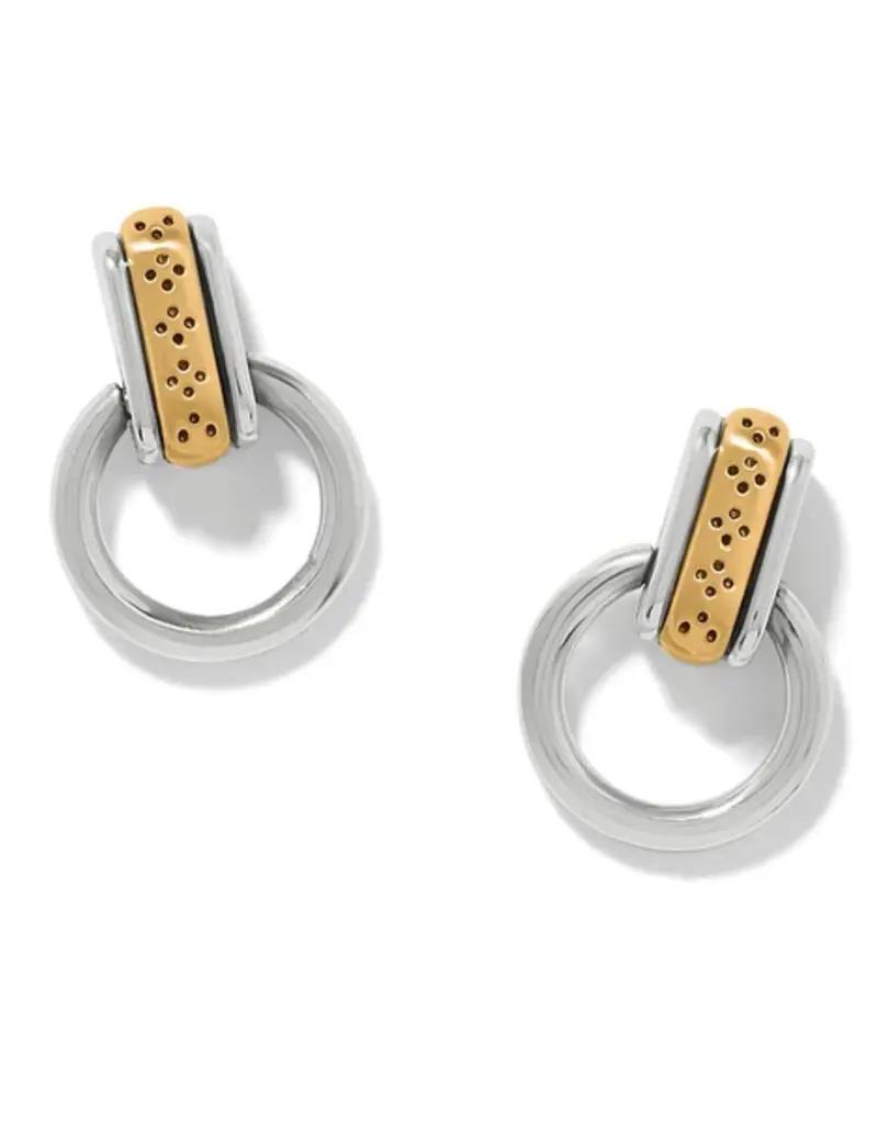 Mosaic Two Tone Mini Post Drop Earrings