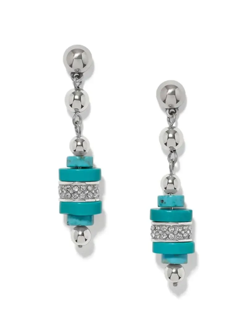 Meridian Petite Sphere Turquoise Post Drop Earrings