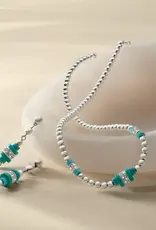 Meridian Petite Sphere Turquoise Post Drop Earrings