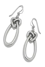 Interlok Linked Hearts French Wire Earrings in Silver