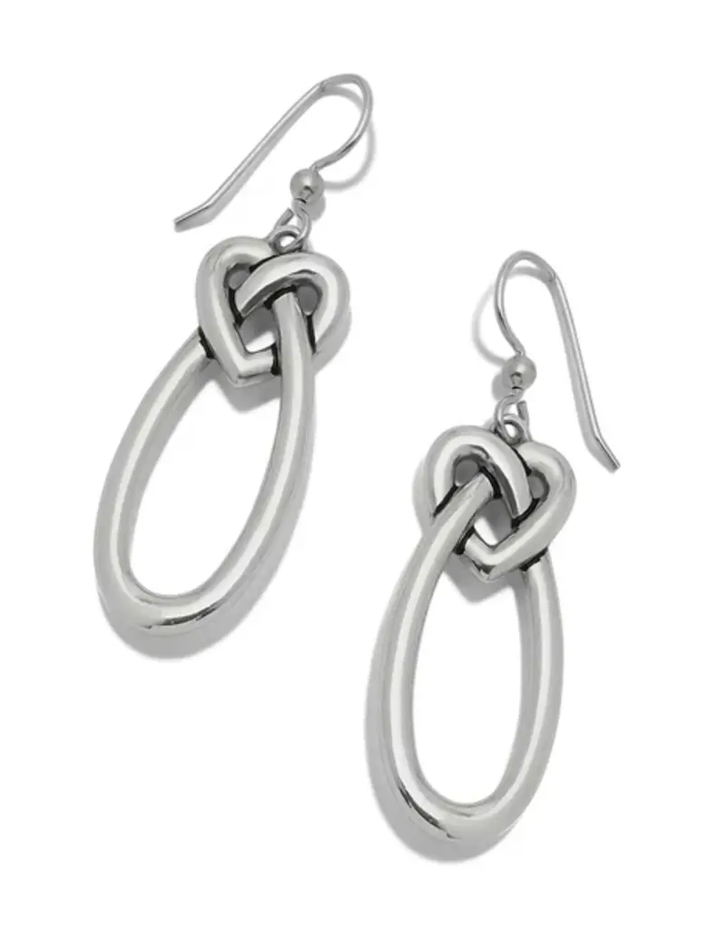Interlok Linked Hearts French Wire Earrings in Silver