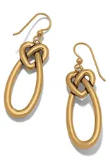 Interlok Linked Hearts French Wire Earrings in Gold