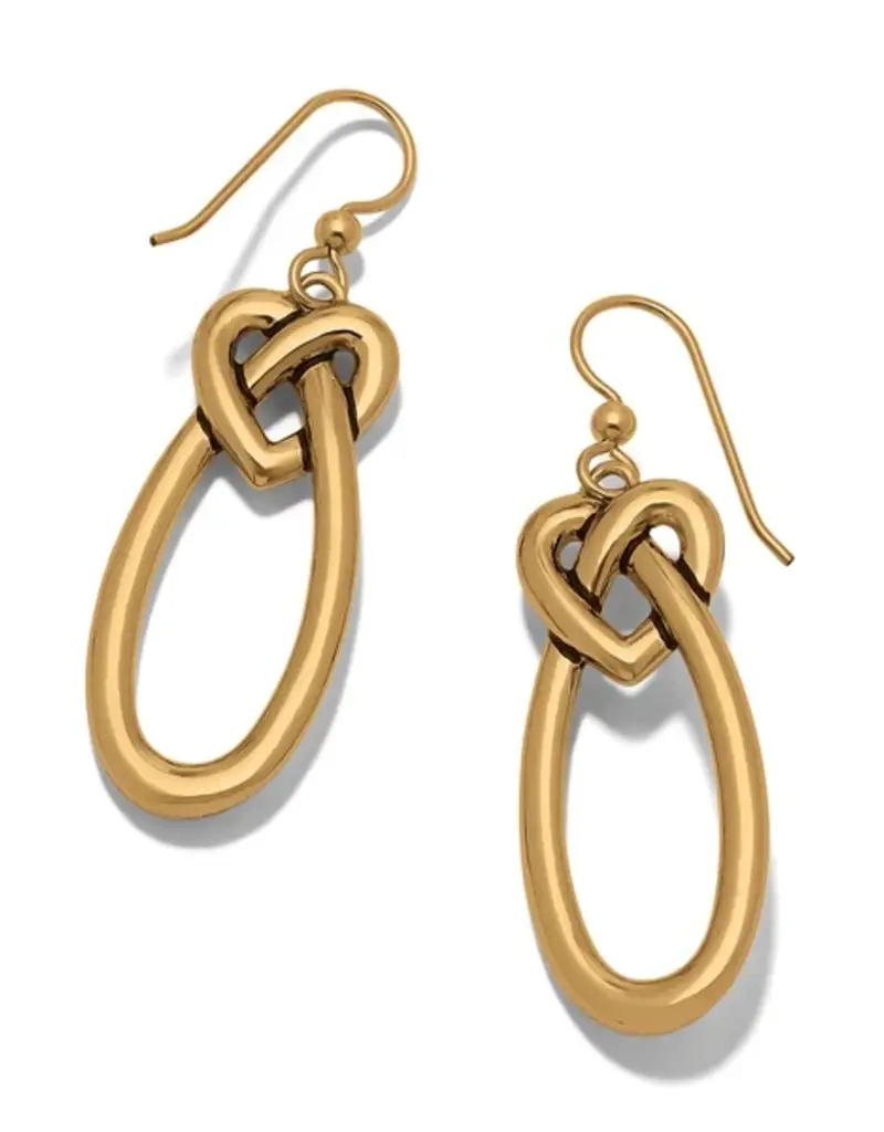 Interlok Linked Hearts French Wire Earrings in Gold
