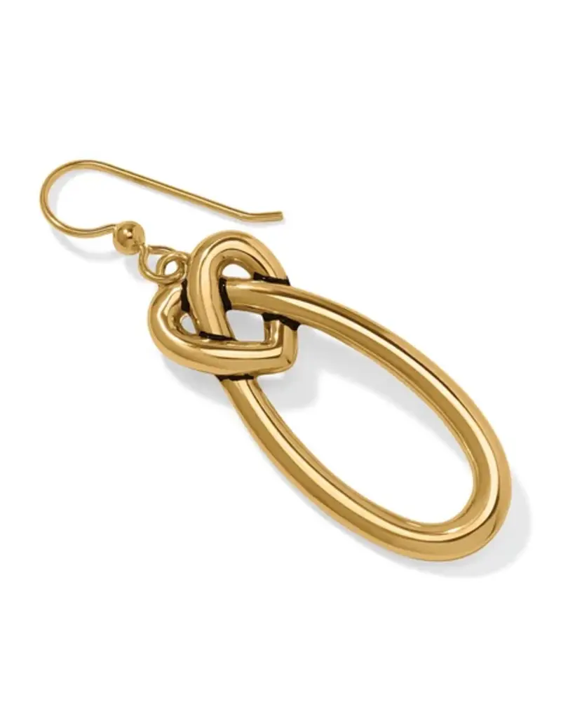 Interlok Linked Hearts French Wire Earrings in Gold