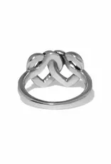 Interlok Linked Hearts Ring in Silver