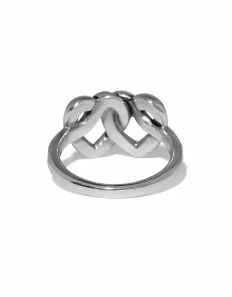 Interlok Linked Hearts Ring in Silver