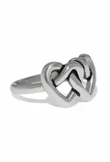 Interlok Linked Hearts Ring in Silver