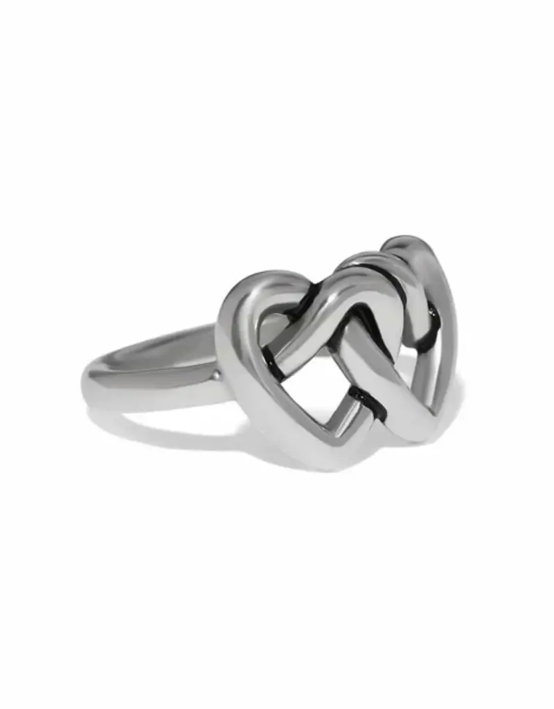 Interlok Linked Hearts Ring in Silver