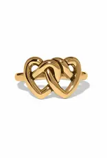 Interlok Linked Hearts Ring in Gold