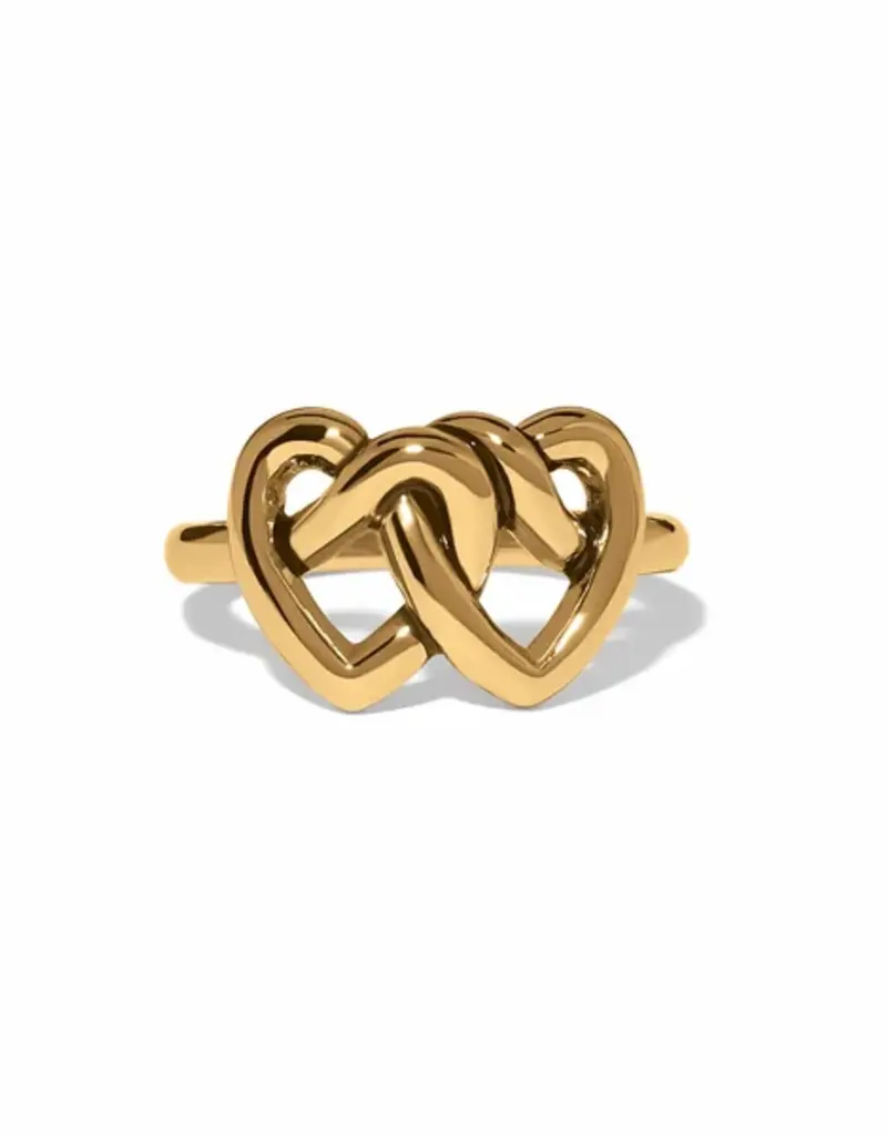 Interlok Linked Hearts Ring in Gold