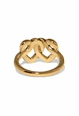 Interlok Linked Hearts Ring in Gold