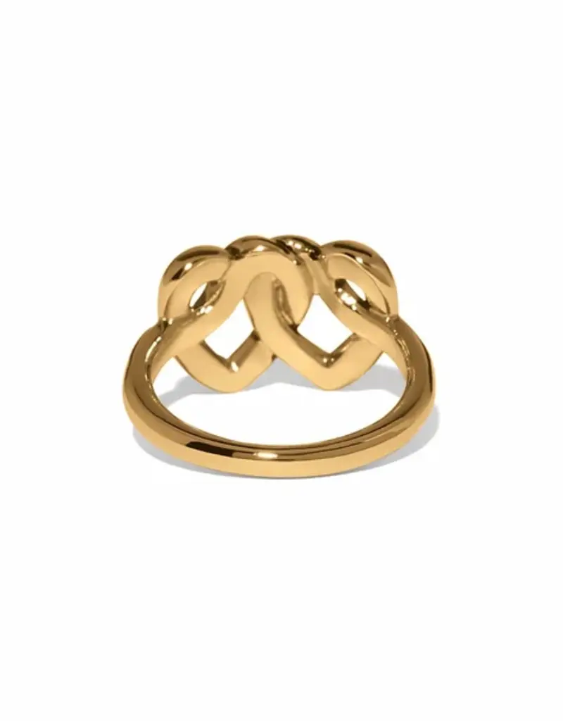 Interlok Linked Hearts Ring in Gold