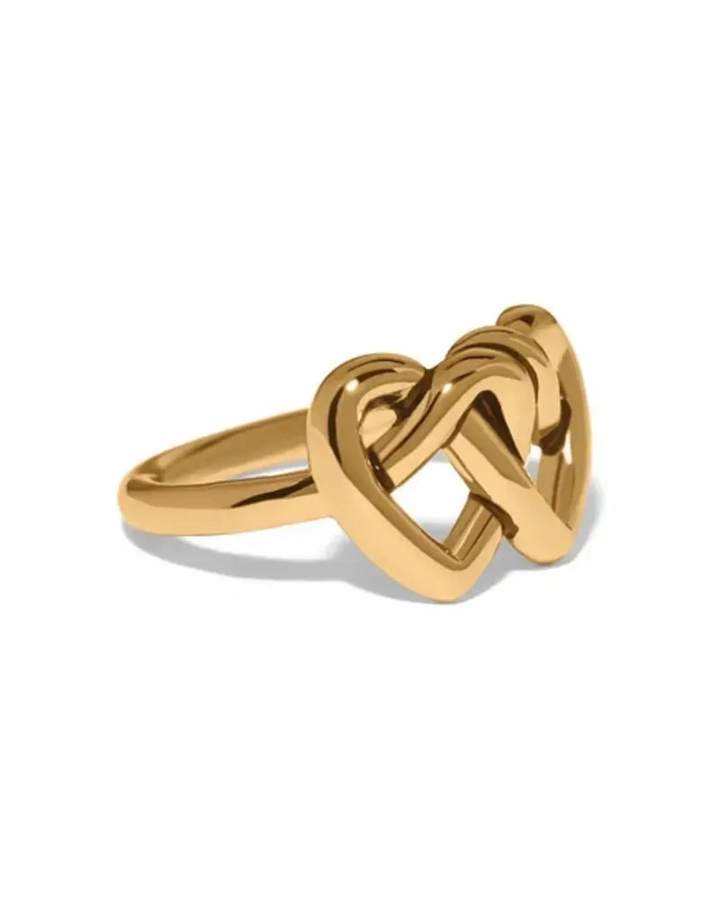 Interlok Linked Hearts Ring in Gold