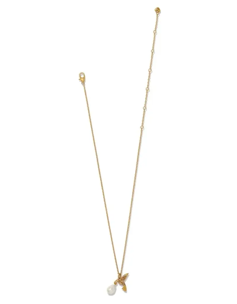 Trust Your Journey Petite Pearl Hummingbird Necklace