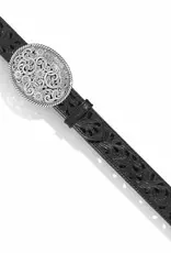 Pierced Filigree Trophy Belt in Black