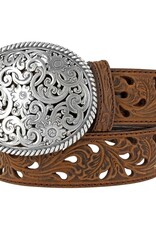 Pierced Filigree Trophy Belt in Bark